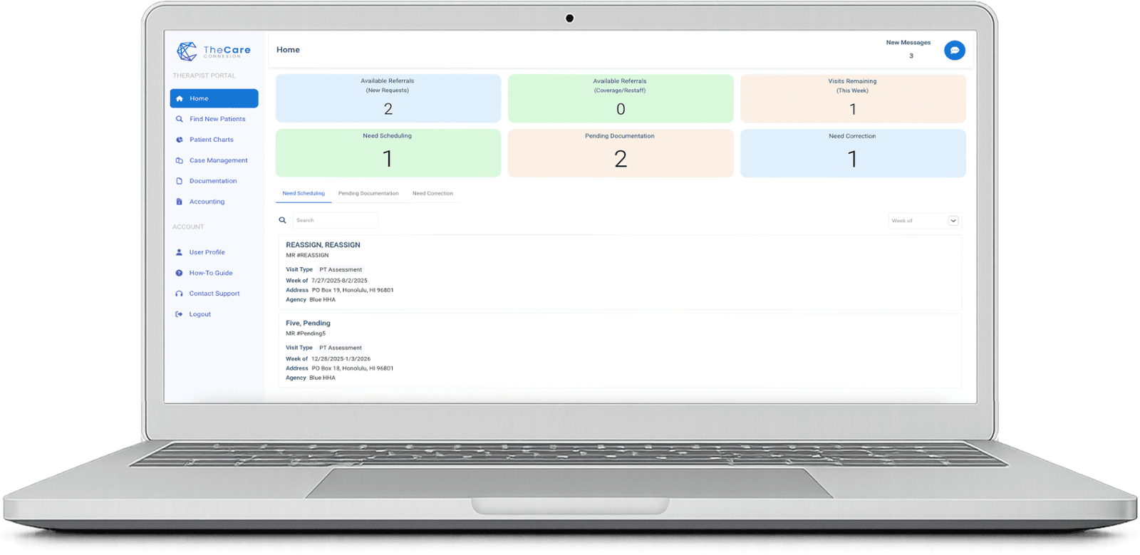 Therapist providing home care